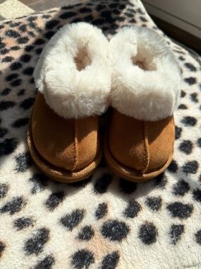 Cozy Chestnut Faux-Suede Baby Slippers